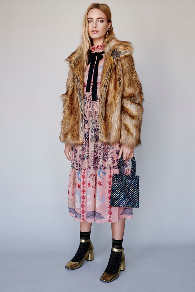 Feathers and Foliage Midi Dress #1