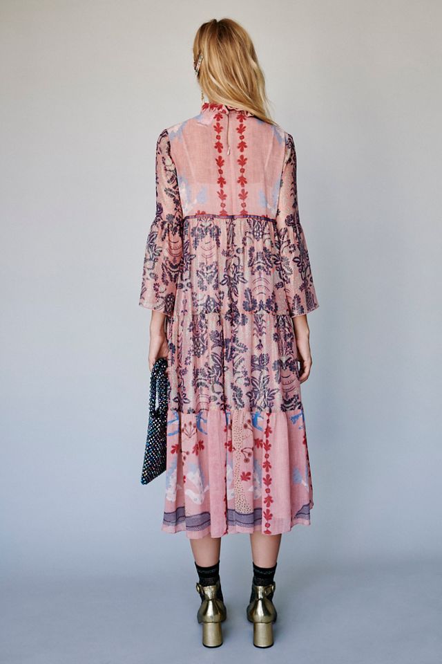 Feathers and Foliage Midi Dress #2