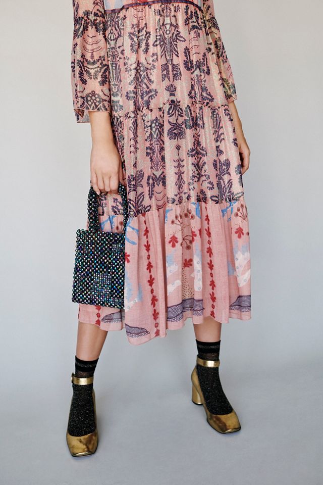 Feathers and Foliage Midi Dress #5