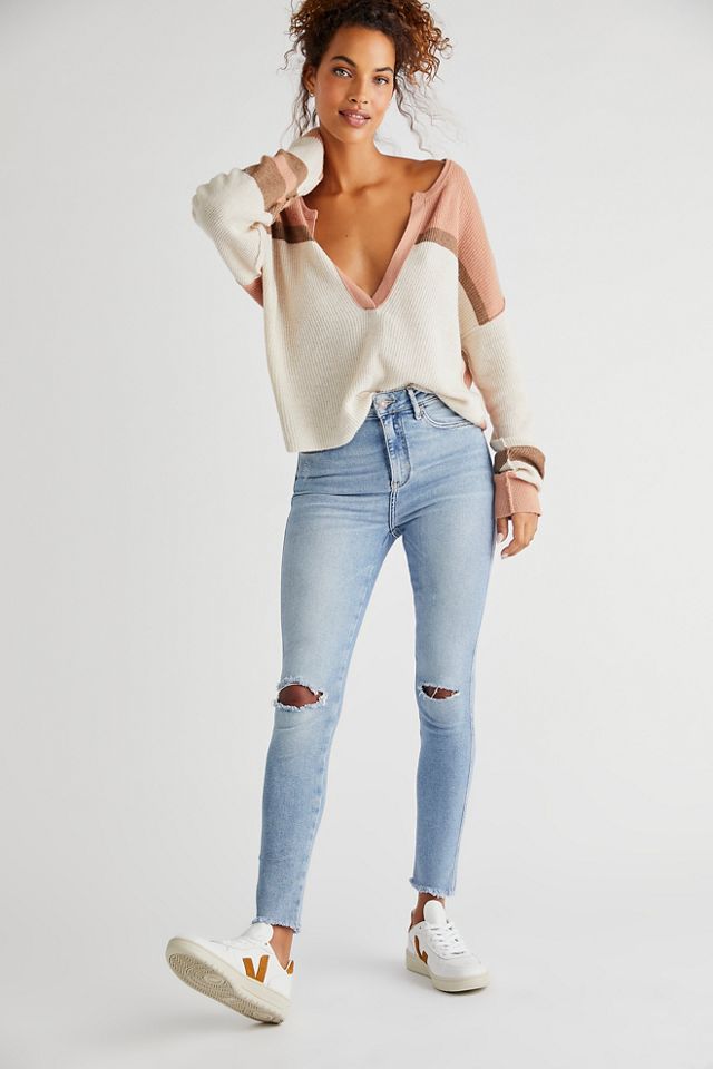 Free people raw sales hem skinny jeans