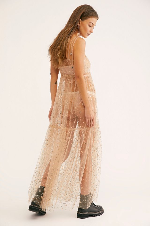 FP One Estella Glitter Maxi Slip Dress