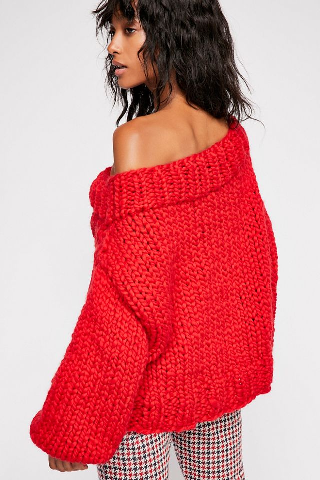 Off Her Shoulder Cable Sweater Free People