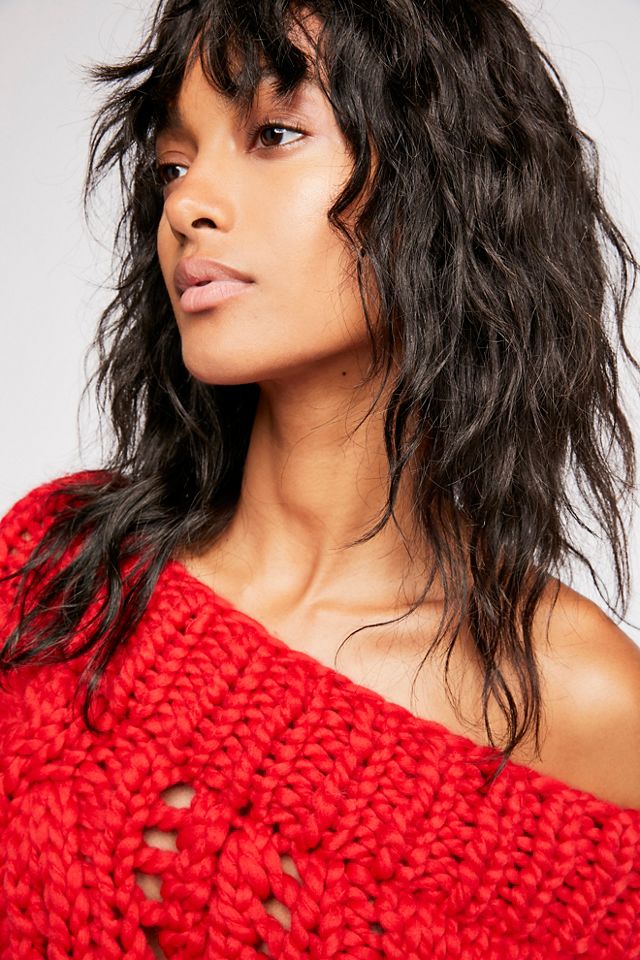 Off Her Shoulder Cable Sweater  #3