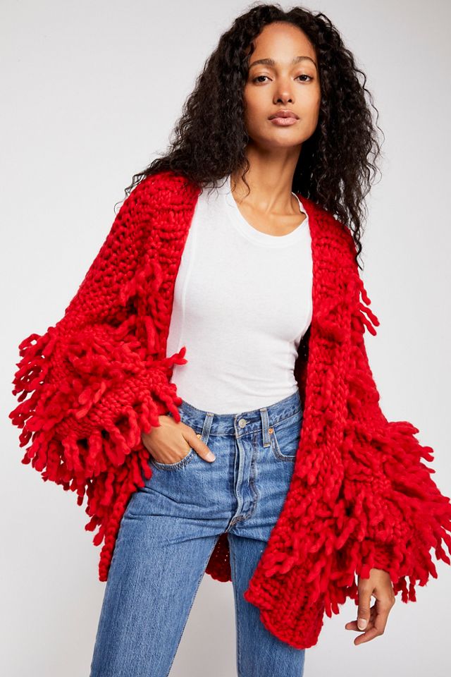 Fringe Sweater Coat Free People