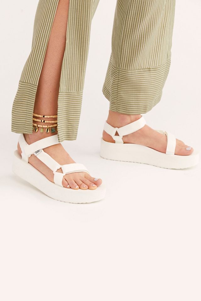 Teva platform store sandals white