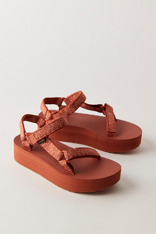 Teva Flatform Universal Sandals at Free People in Crafted Floral Vintage Brown, Size: US 7