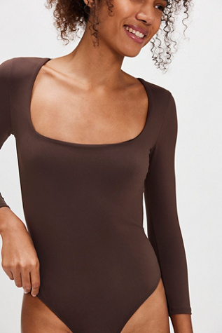 Truth Or Square Duo Bodysuit by Intimately at Free People in Mochaccino, Size: XS