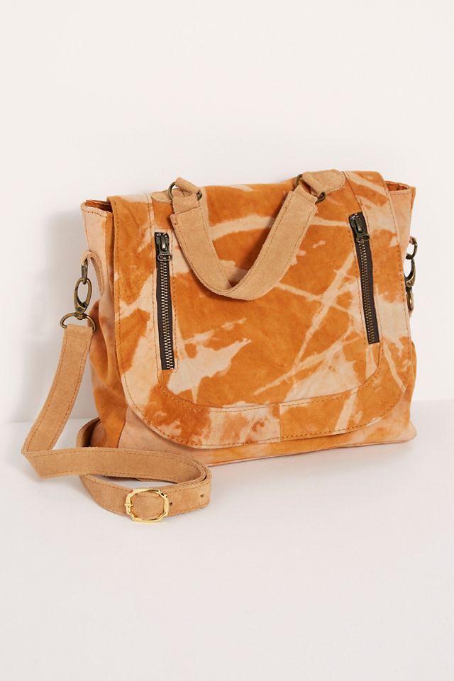 Tie Dyed Suede Satchel #1