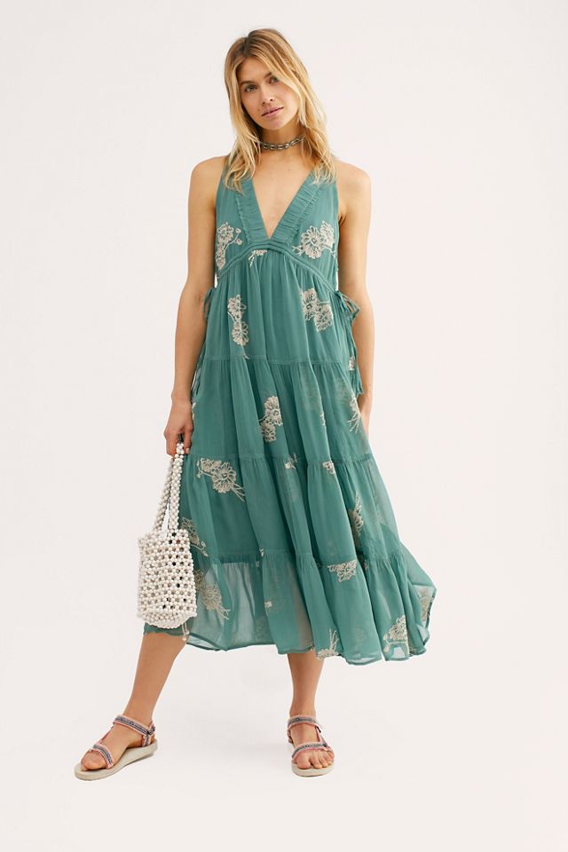 Run Away With Me Embroidered Midi Dress Free People UK