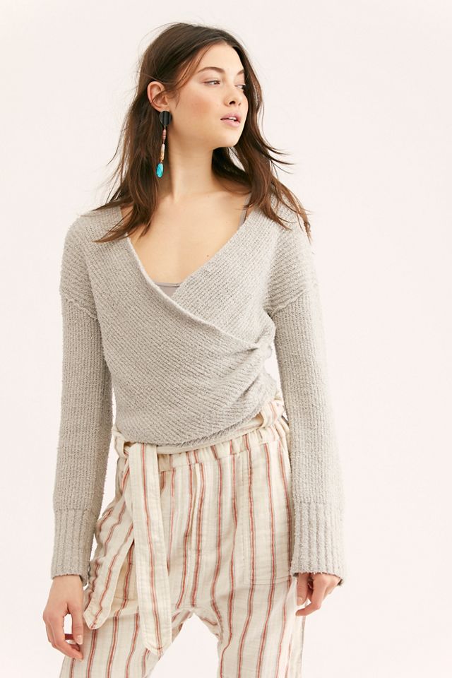 FREE PEOPLE on sale Sensual Ribbed Wrap Sweater Small