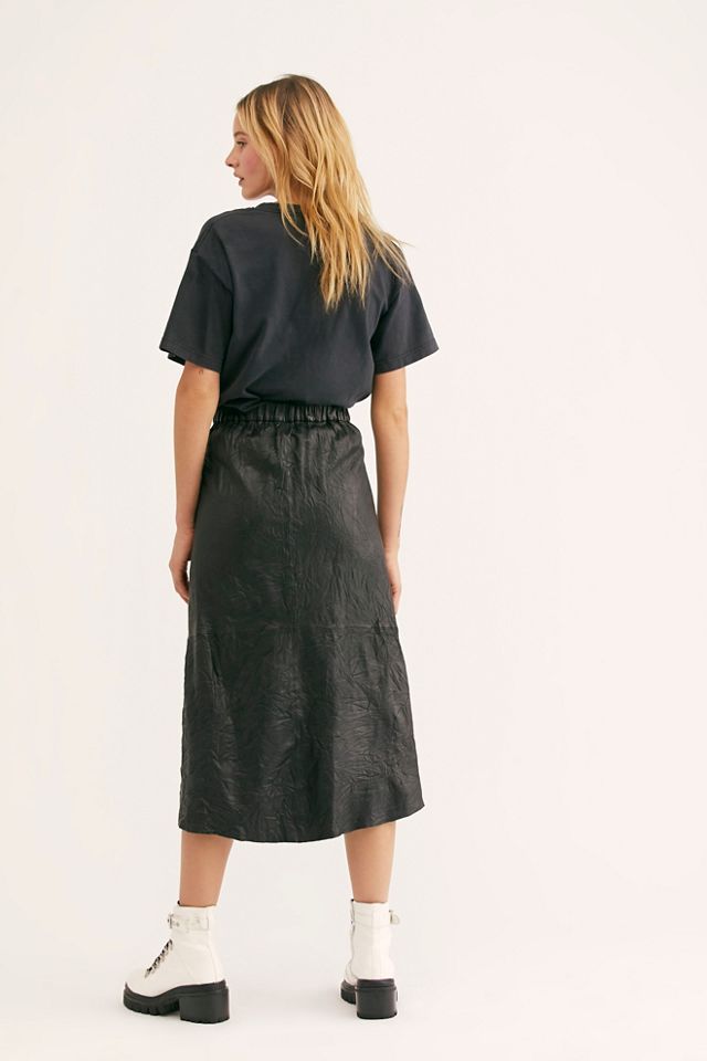 Joslin Cuir Midi Skirt #1