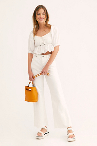 white flare jeans free people