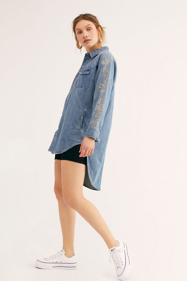 Free people outlet denim shirt dress