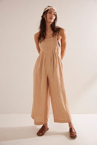 Sundrenched Dungarees by free-est at Free People in Night Sand, Size: XS