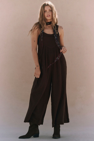 Sun-Drenched Overalls by free-est at Free People in Brown, Size: L
