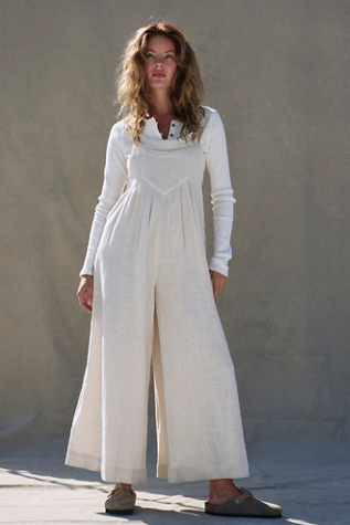 Sundrenched Dungarees By free-est At Free People In Silver Green, Size: Medium