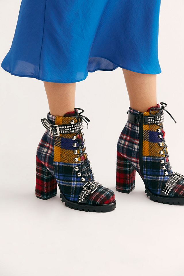 Jeffrey campbell plaid booties best sale