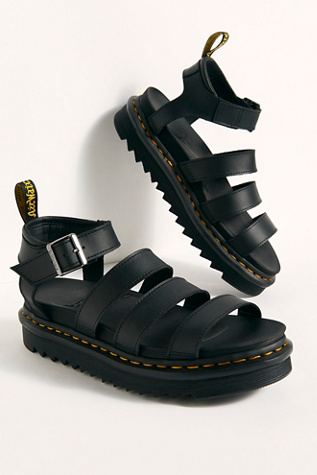 Dr. Martens Blaire Flatform Sandals at Free People in Black, Size: 9