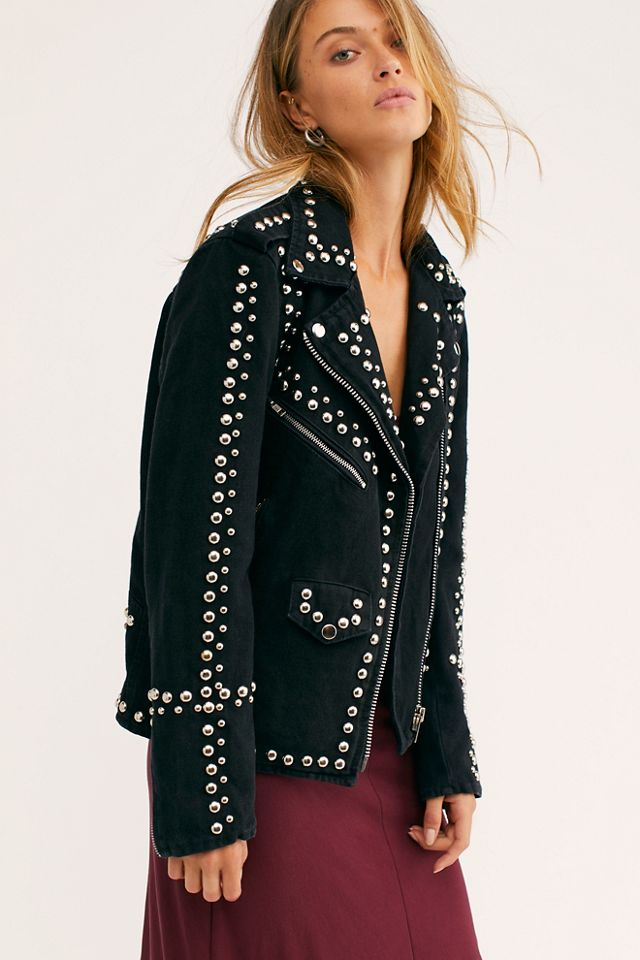 Free people denim deals moto jacket