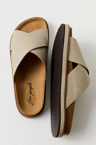 Sidelines Footbed Sandals by FP Collection at Free People in Grey, Size: EU 40
