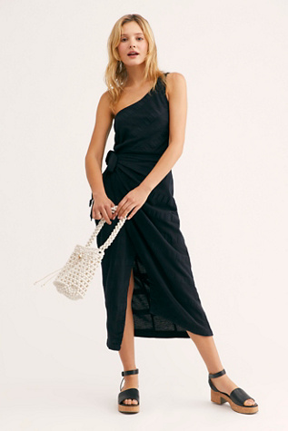 At Leisure Midi Dress by free-est at Free People in Black, Size: XS