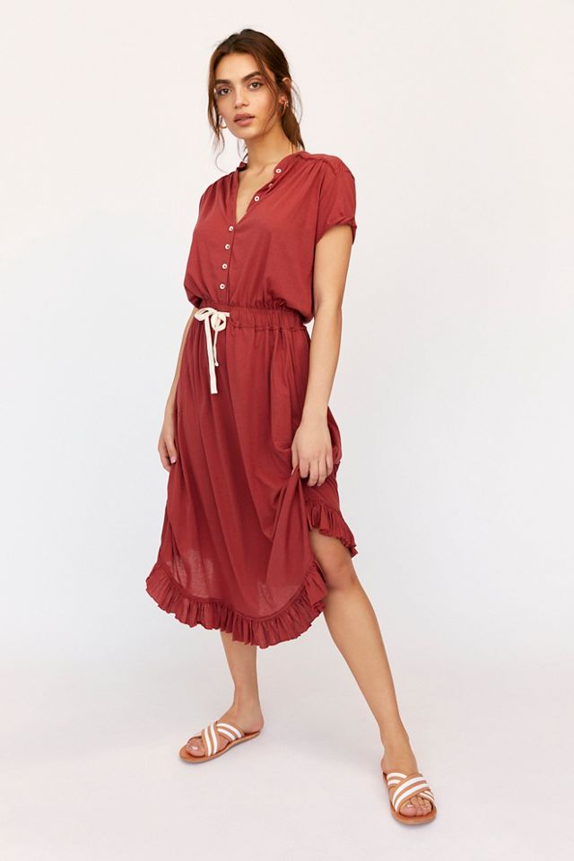 free people day glow midi dress Free People Day Glow Midi Dress Button Up Embroidered Floral V-Neck Size XS