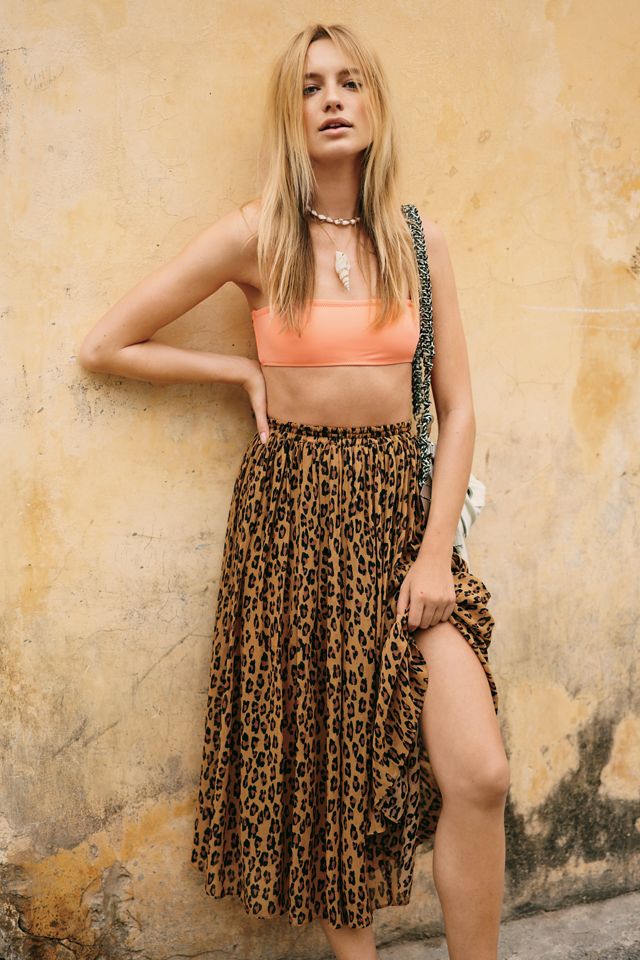 Free people best sale leopard skirt