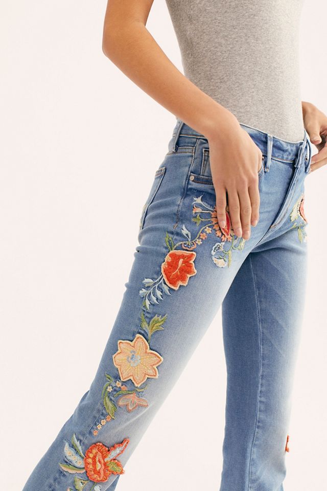 Driftwood Eva Embroidered Flare Jeans #3