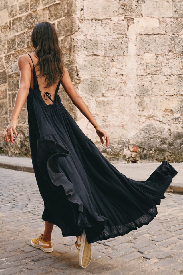 Free people black store maxi dress