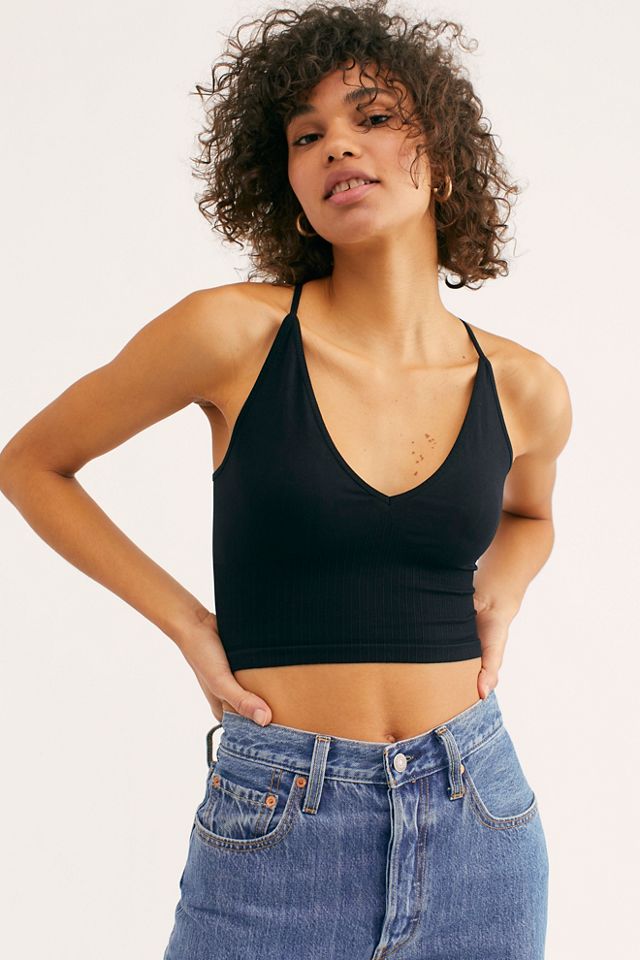 Free People Crop Tops : Buy Free People Ribbed V Neck Brami Online