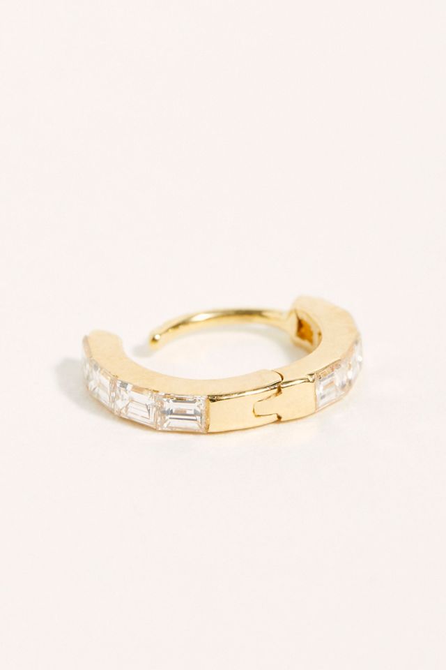 Invisible Baguette Diamond Eternity Earring Set #1