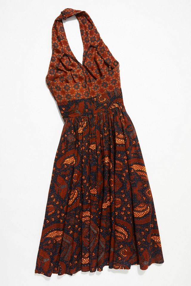 Vintage 1970s Patchwork Print Dress #1