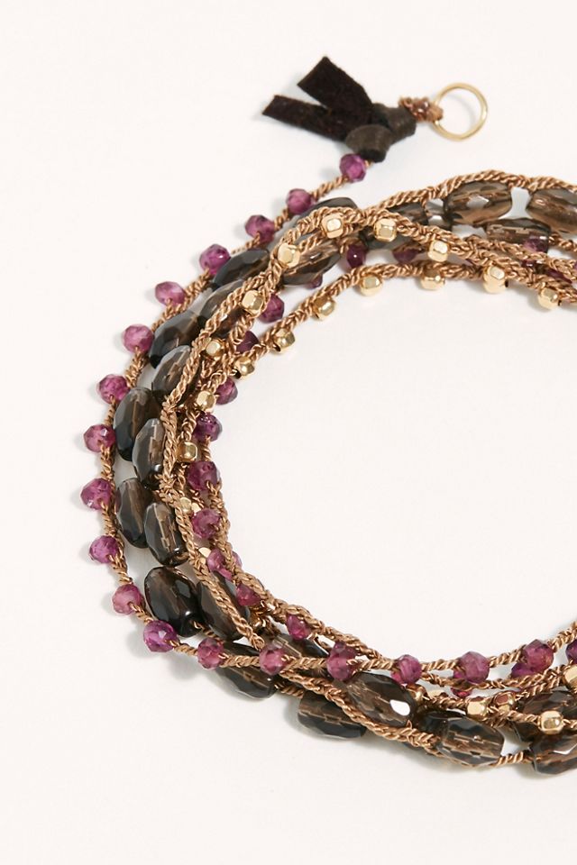 14k Smokey Quartz Wrap Bracelet #1