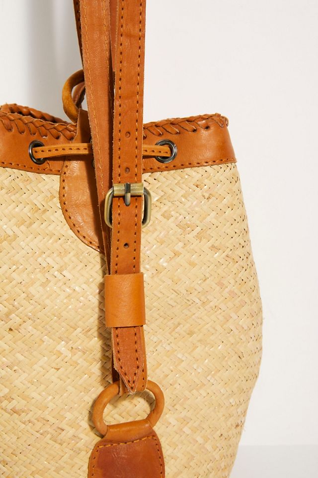 Rori Leather Straw Bucket Bag #5