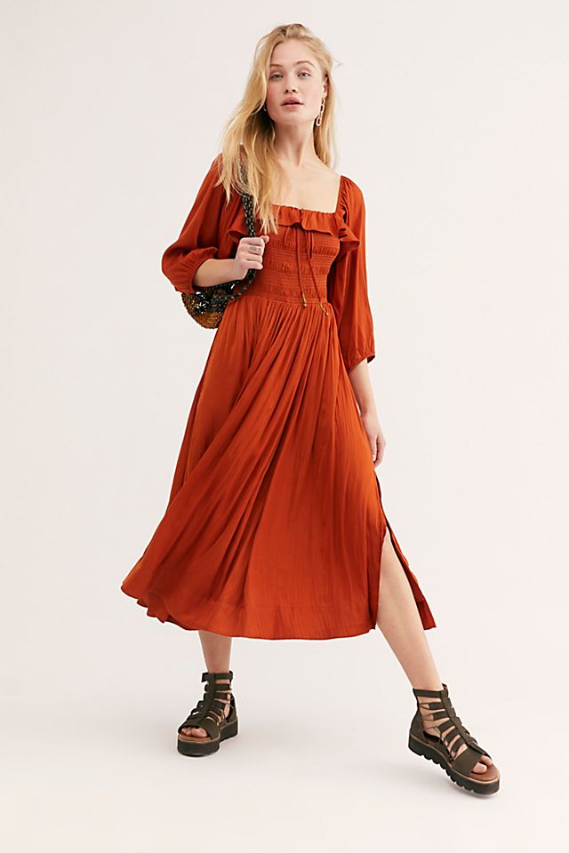 free people oasis midi dress Printed The skirt is lined Oasis Midi Dress by free-est