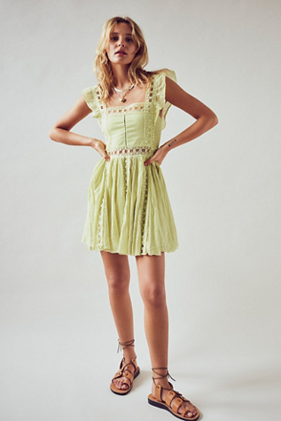 Free people green lace dress sale