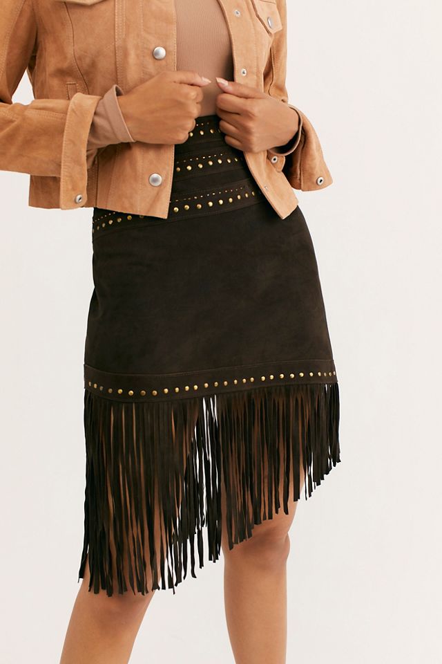 Fringe Suede Skirt #2