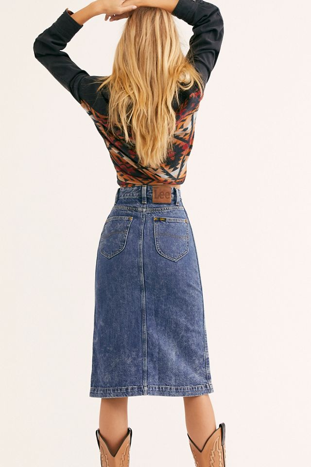 Lee high-rise a-line midi skirt best sale