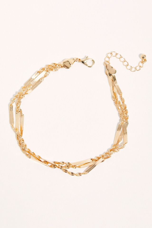 Triple Chain Anklet #2