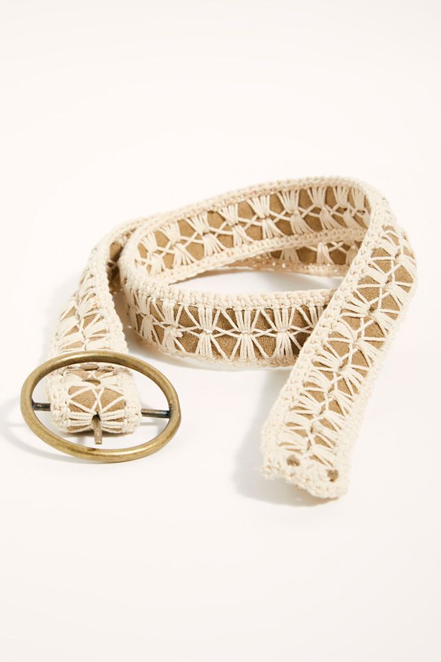 Free People Azura Macrame Belt Vintage Bohemian Macrame Belt,festival Belt, Hippie Belt  main image 2