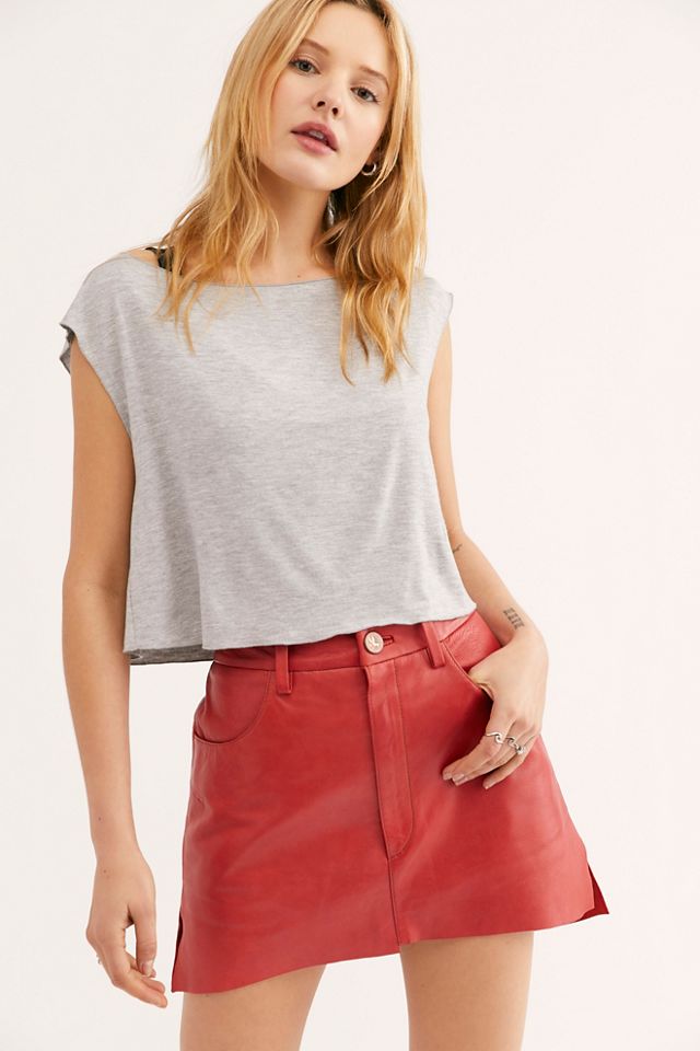 One teaspoon red leather skirt sale