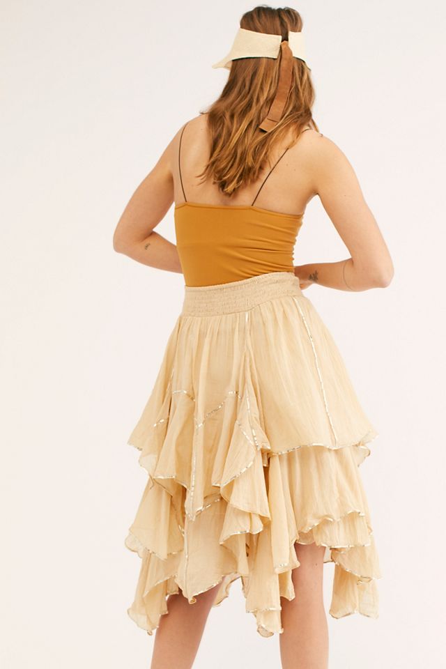 Handkerchief Ruffle Midi Skirt | Free People