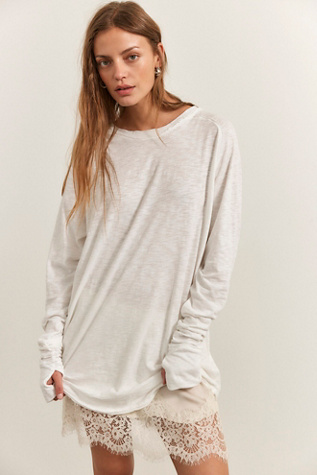 We The Free Arden Crew Neck T-Shirt at Free People in White, Size: L - Crew Neck