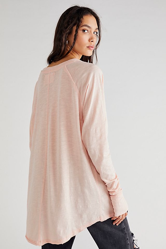 Details about   new Free People women tee shirt OB1061340 6602 We The Tree chiffon pink sz S $48 