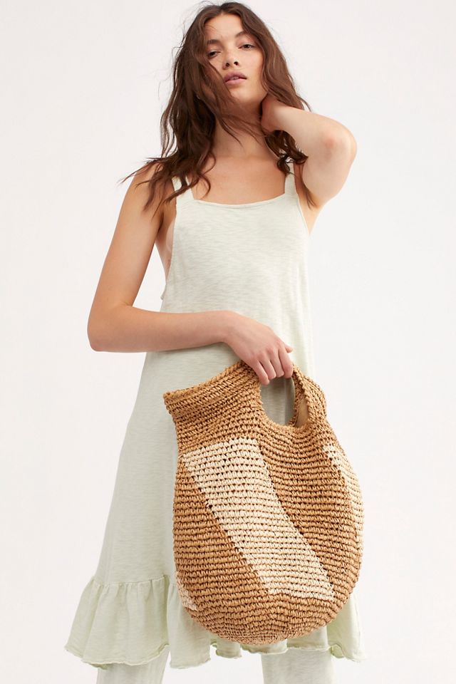 Sunrise Straw Top Handle Tote #1