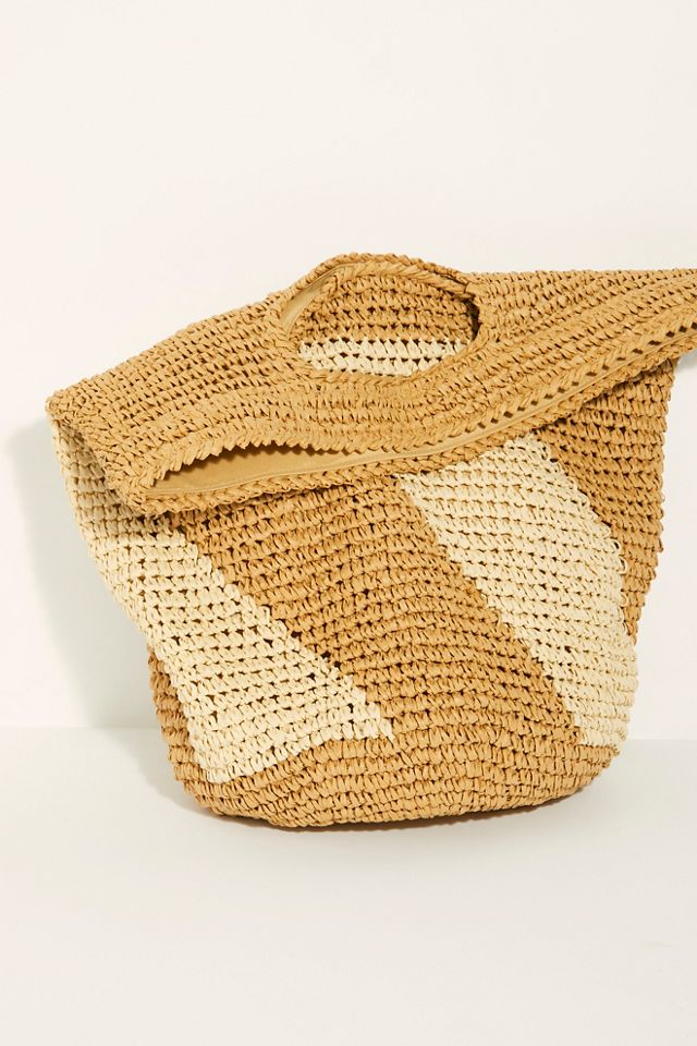 Sunrise Straw Top Handle Tote #3