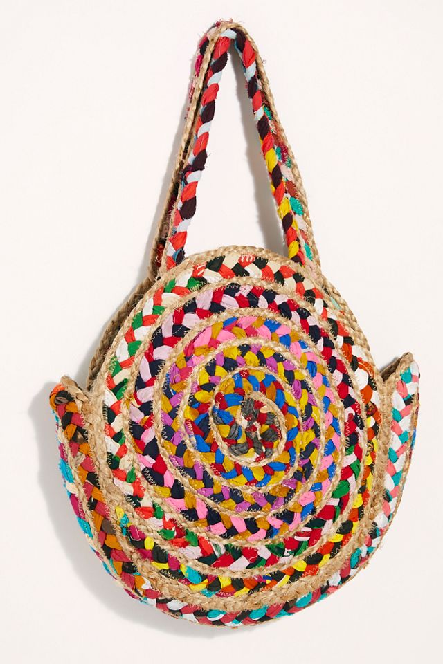 Rainbow Raffia Jute Tote #2