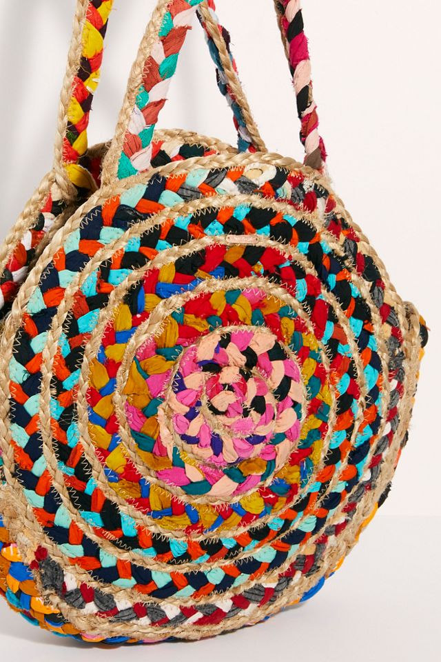 Rainbow Raffia Jute Tote #5