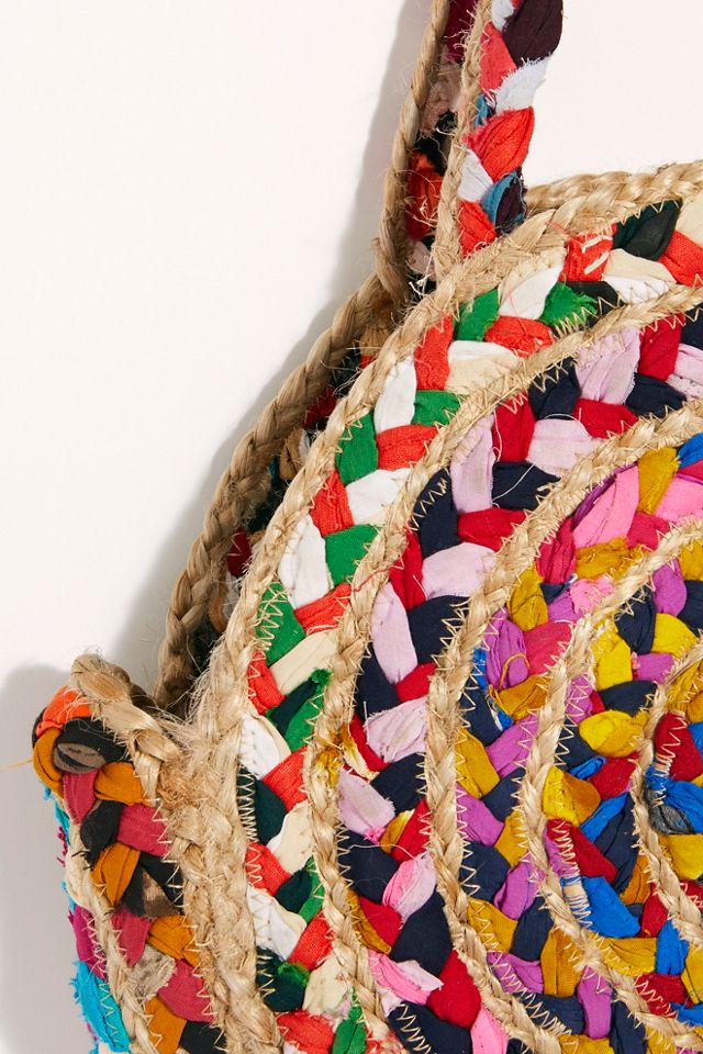 Rainbow Raffia Jute Tote #6