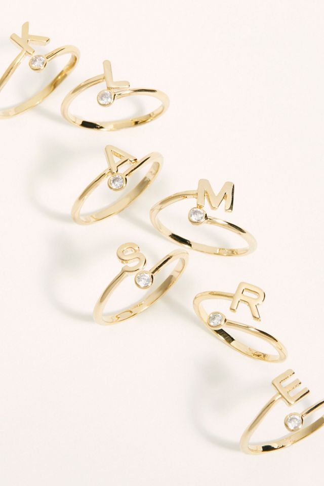 Serefina Letter Stacker Ring